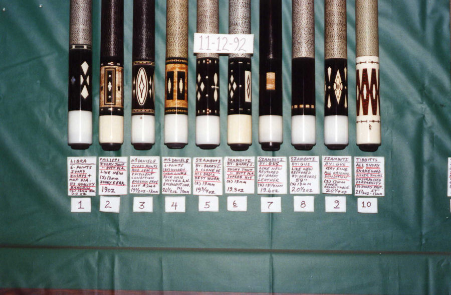 Palmer Billiards Third Cue Catalog